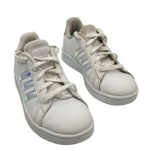 adidas White Metallic Grand Court Sneakers Size 12 K Toddler